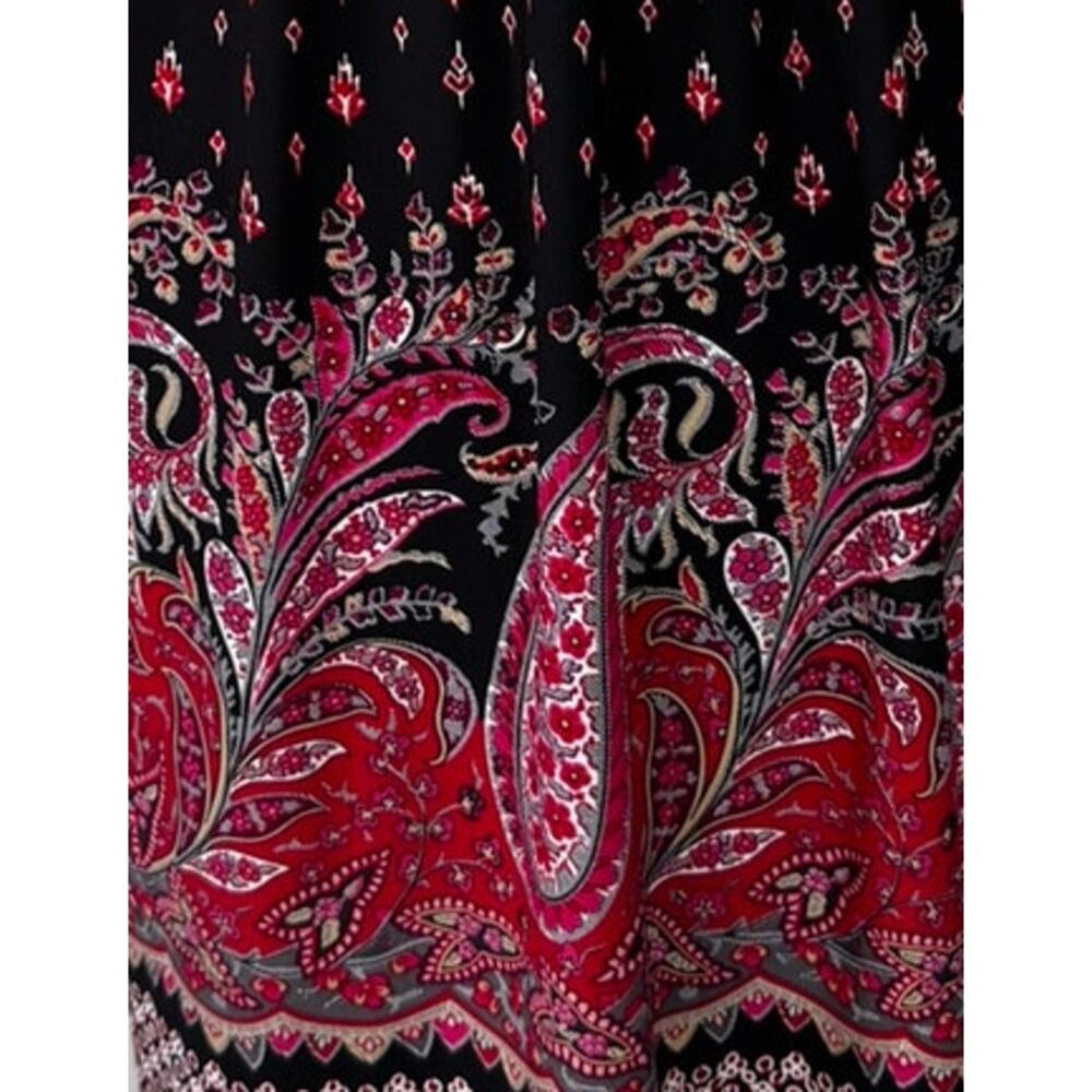 Joei & i Size Large Dress Deep V Neck Black Pink Paisley - Picture 7 of 8